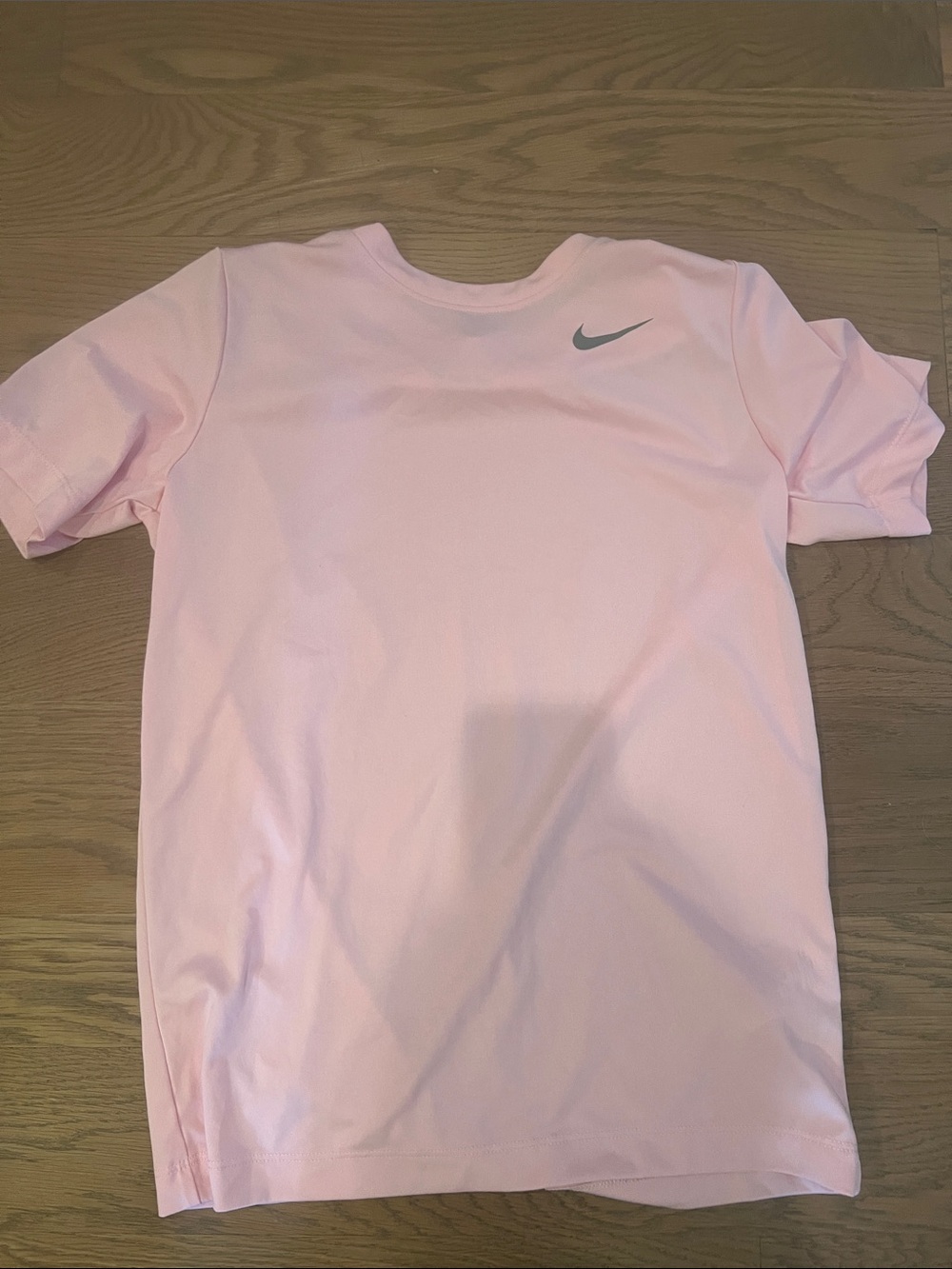 Nike Light Pink Short Sleeve Performance Tee with Gray Swoosh